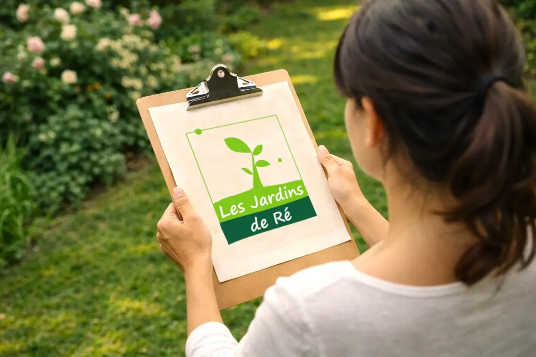 Personne étudiant un projet paysager dans son jardin